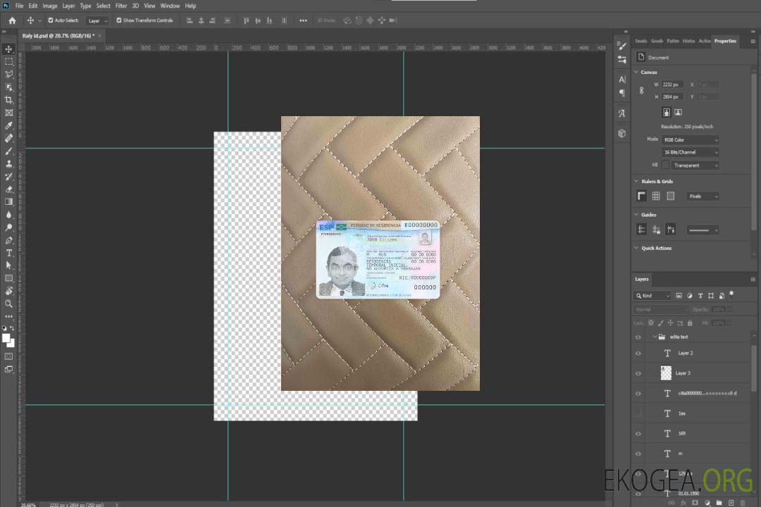 Photolook de la carte de séjour en Espagne DEVANT template Photolook de la carte de séjour en Espagne DEVANT template